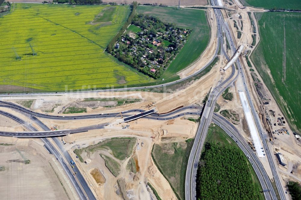 Schwanebeck von oben - Baustelle Autobahndreieck Schwanebeck bzw. Kreuz Barnim