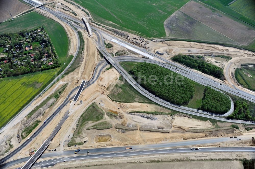 Schwanebeck aus der Vogelperspektive: Baustelle Autobahndreieck Schwanebeck bzw. Kreuz Barnim