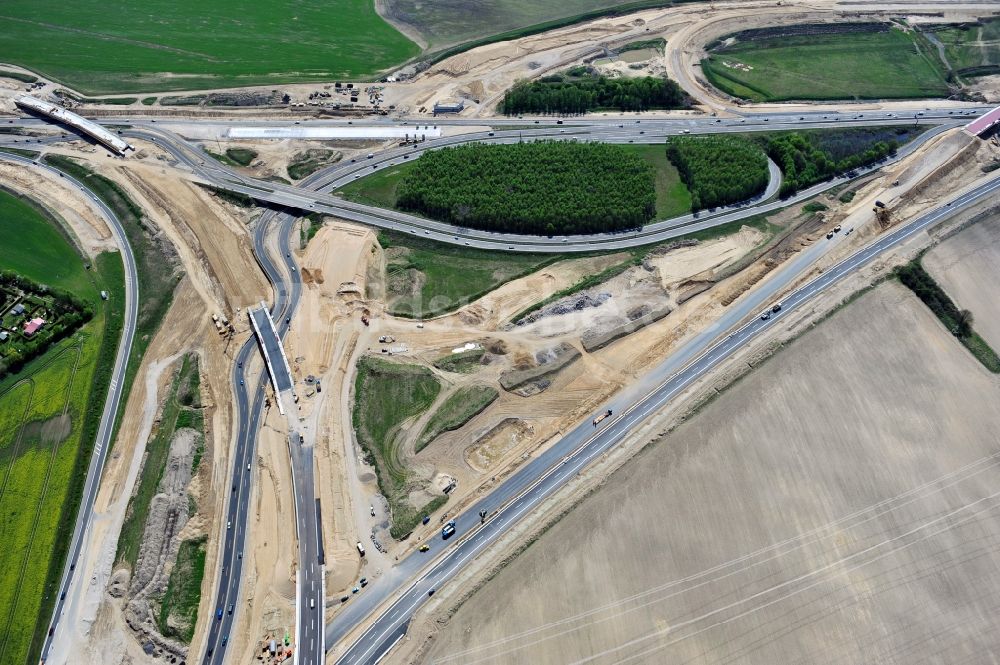 Luftbild Schwanebeck - Baustelle Autobahndreieck Schwanebeck bzw. Kreuz Barnim