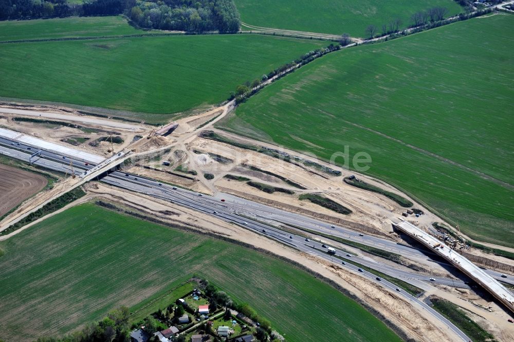 Luftaufnahme Schwanebeck - Baustelle Autobahndreieck Schwanebeck bzw. Kreuz Barnim