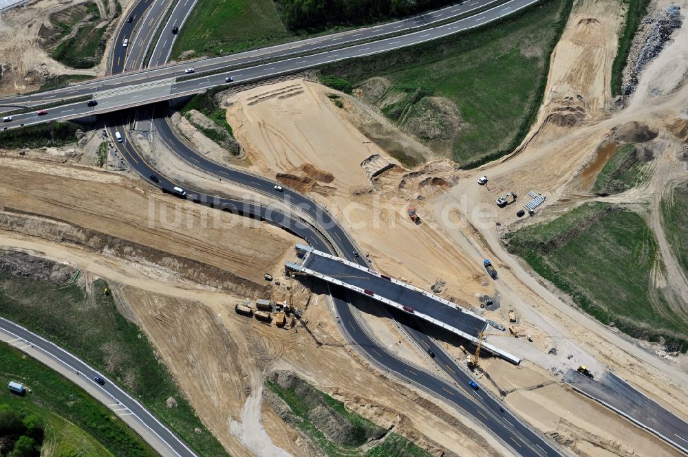 Schwanebeck von oben - Baustelle Autobahndreieck Schwanebeck bzw. Kreuz Barnim