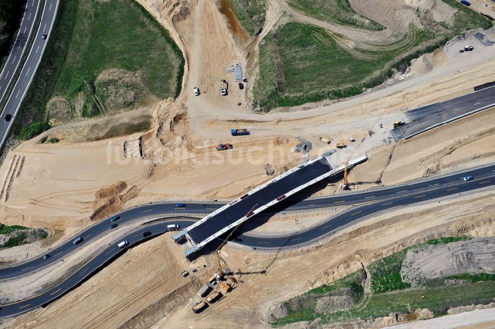 Schwanebeck aus der Vogelperspektive: Baustelle Autobahndreieck Schwanebeck bzw. Kreuz Barnim