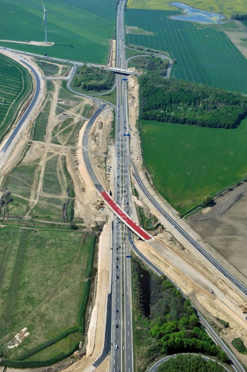 Luftaufnahme Schwanebeck - Baustelle Autobahndreieck Schwanebeck bzw. Kreuz Barnim