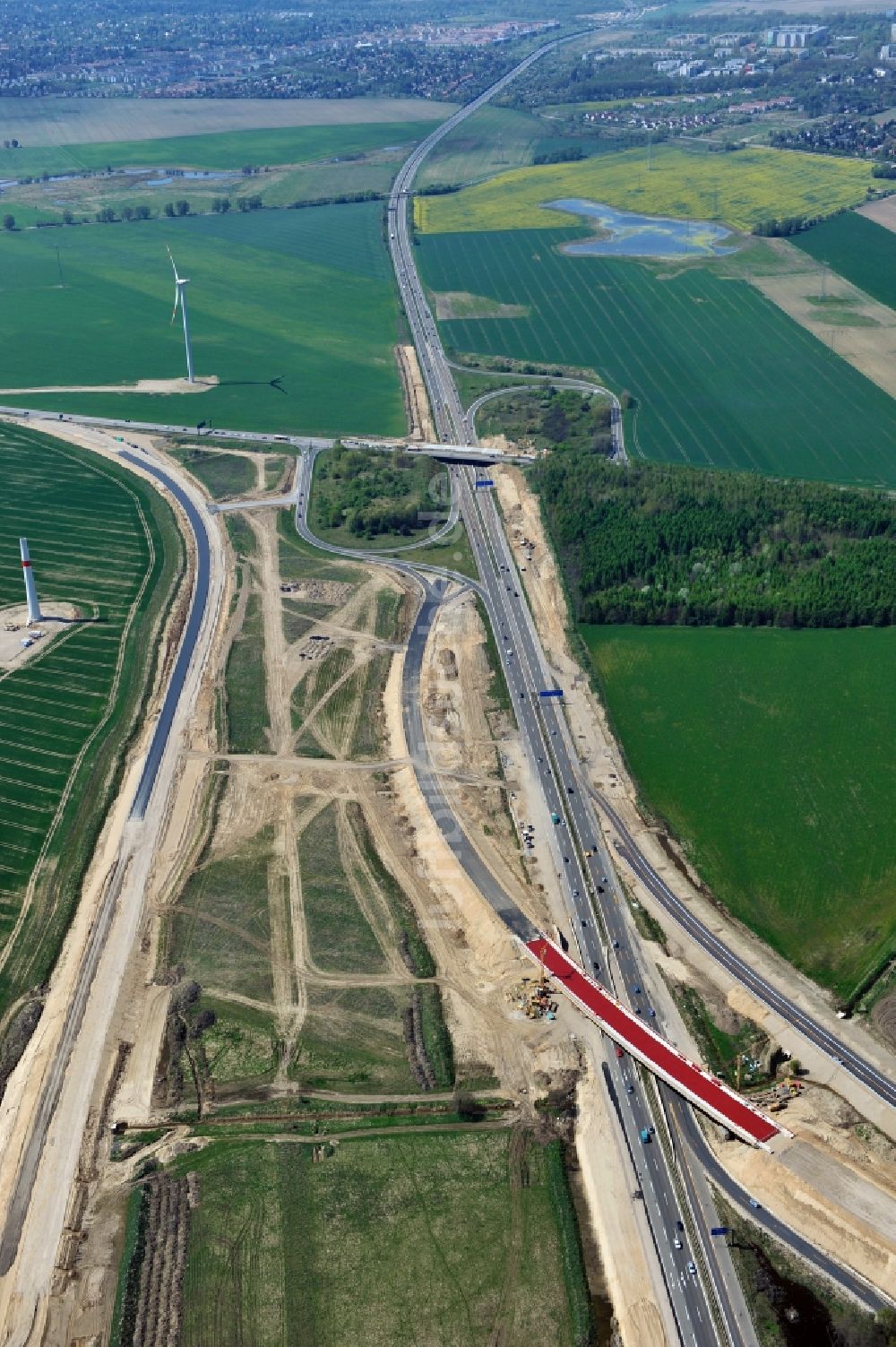 Schwanebeck von oben - Baustelle Autobahndreieck Schwanebeck bzw. Kreuz Barnim