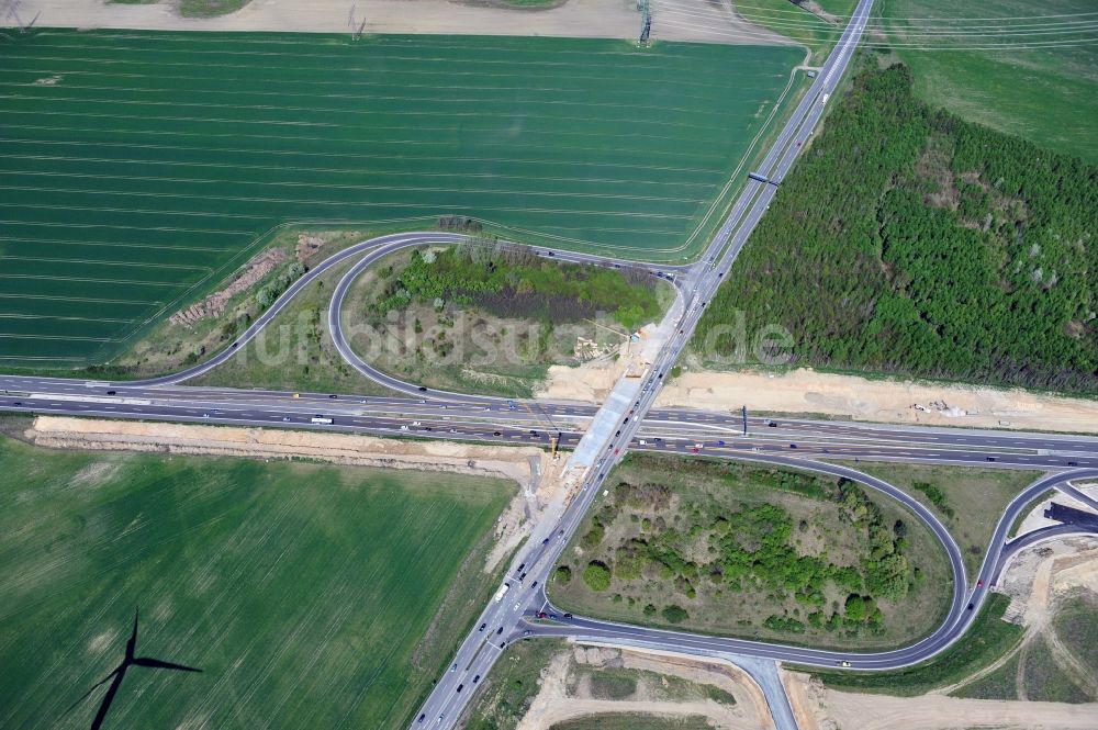 Schwanebeck aus der Vogelperspektive: Baustelle Autobahndreieck Schwanebeck bzw. Kreuz Barnim