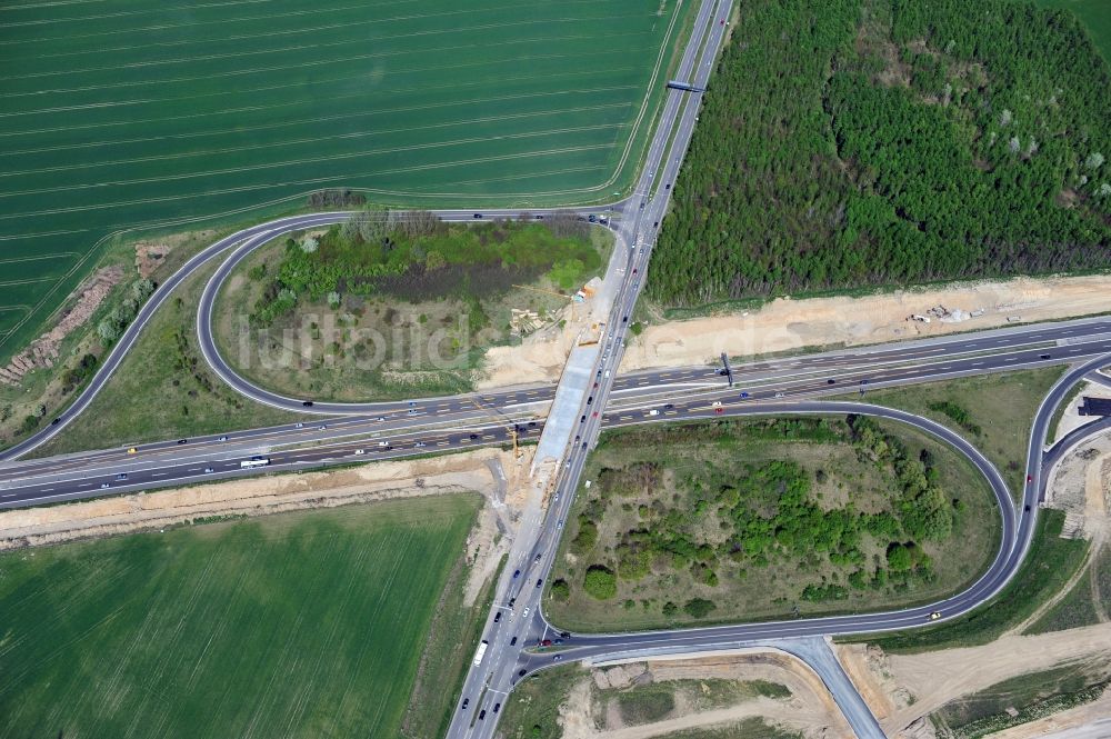 Luftbild Schwanebeck - Baustelle Autobahndreieck Schwanebeck bzw. Kreuz Barnim