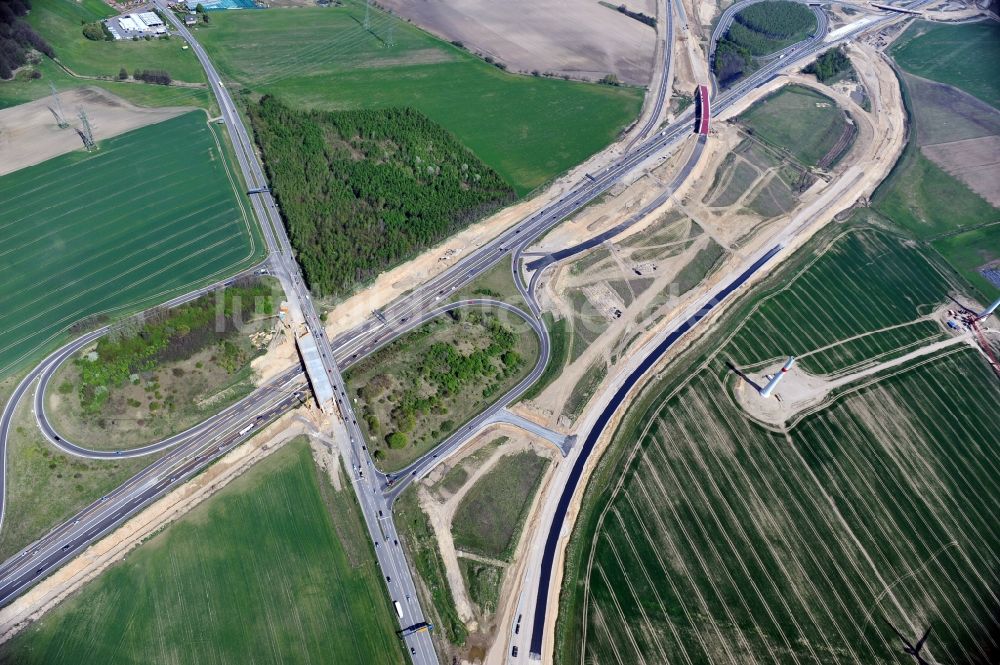 Luftaufnahme Schwanebeck - Baustelle Autobahndreieck Schwanebeck bzw. Kreuz Barnim