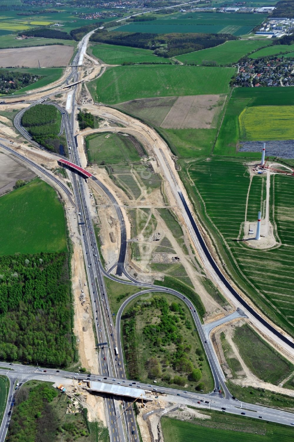 Schwanebeck aus der Vogelperspektive: Baustelle Autobahndreieck Schwanebeck bzw. Kreuz Barnim