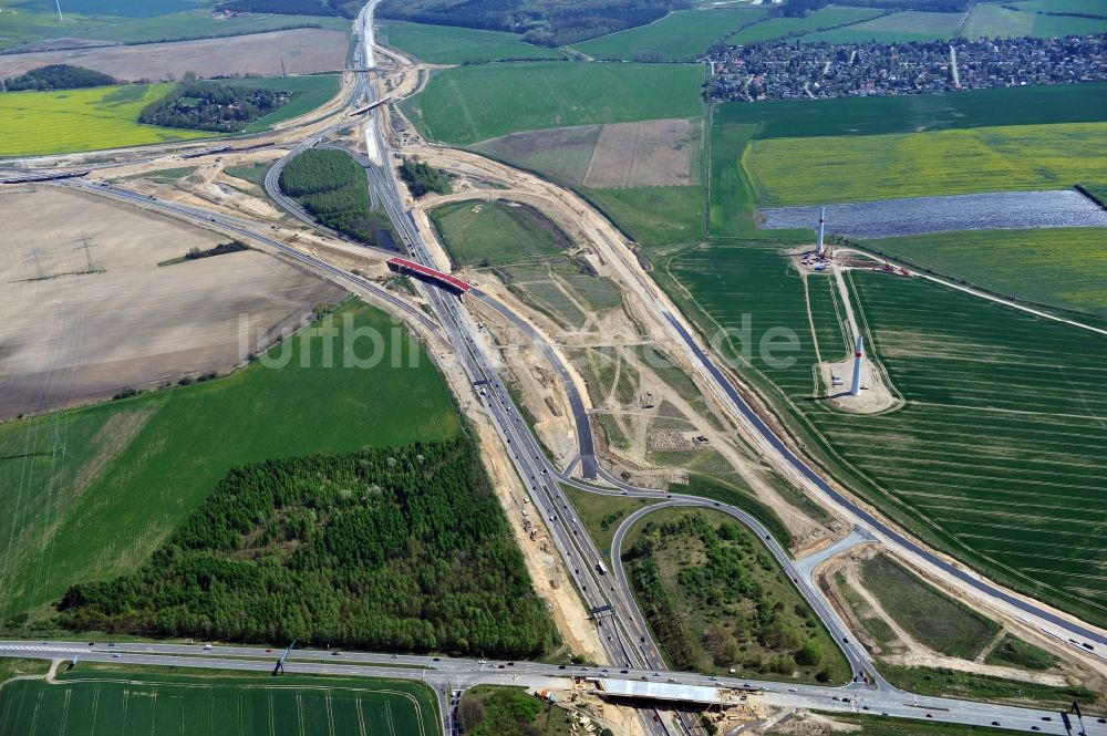 Luftbild Schwanebeck - Baustelle Autobahndreieck Schwanebeck bzw. Kreuz Barnim