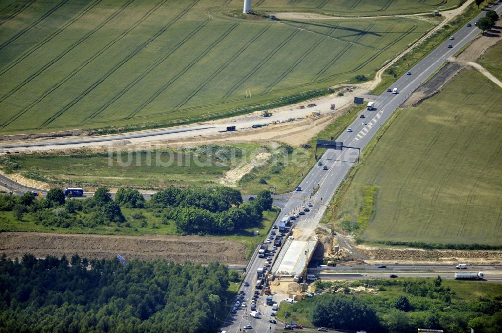 Schwanebeck von oben - Baustelle Autobahndreieck Schwanebeck bzw. Kreuz Barnim