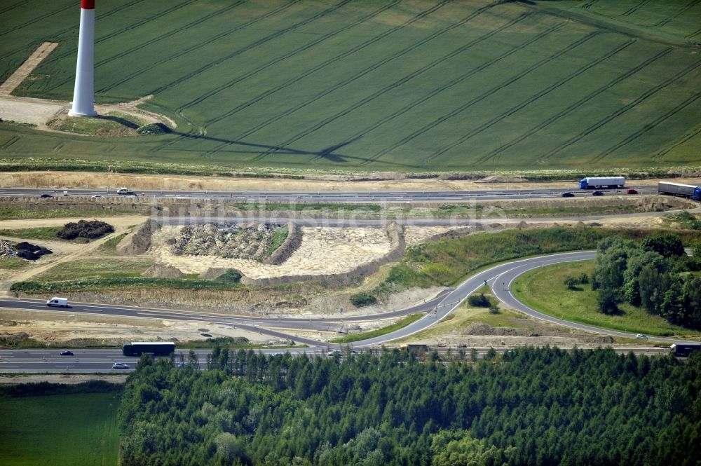 Schwanebeck aus der Vogelperspektive: Baustelle Autobahndreieck Schwanebeck bzw. Kreuz Barnim