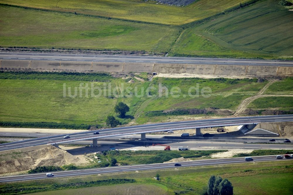 Luftbild Schwanebeck - Baustelle Autobahndreieck Schwanebeck bzw. Kreuz Barnim