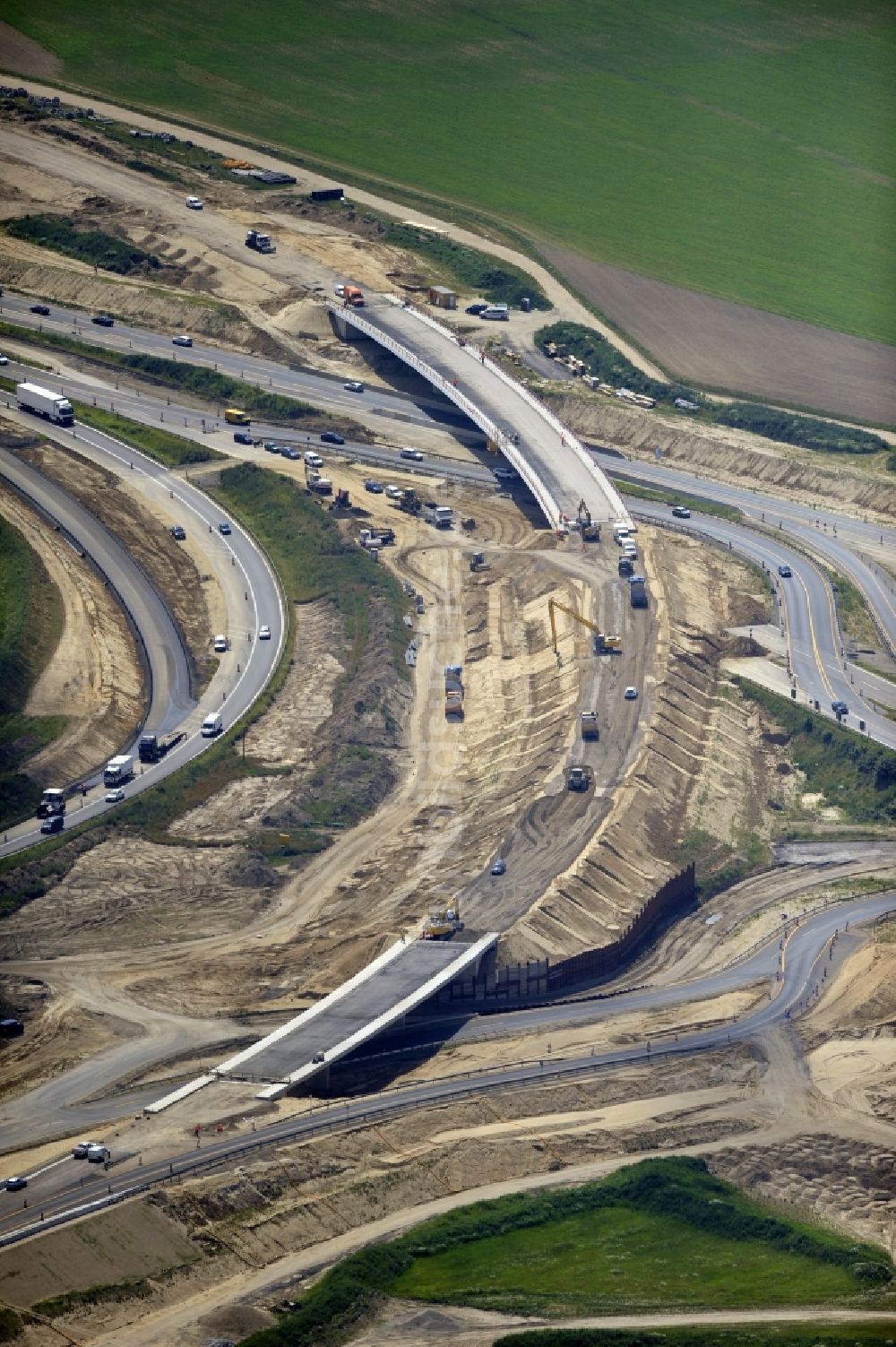 Luftaufnahme Schwanebeck - Baustelle Autobahndreieck Schwanebeck bzw. Kreuz Barnim