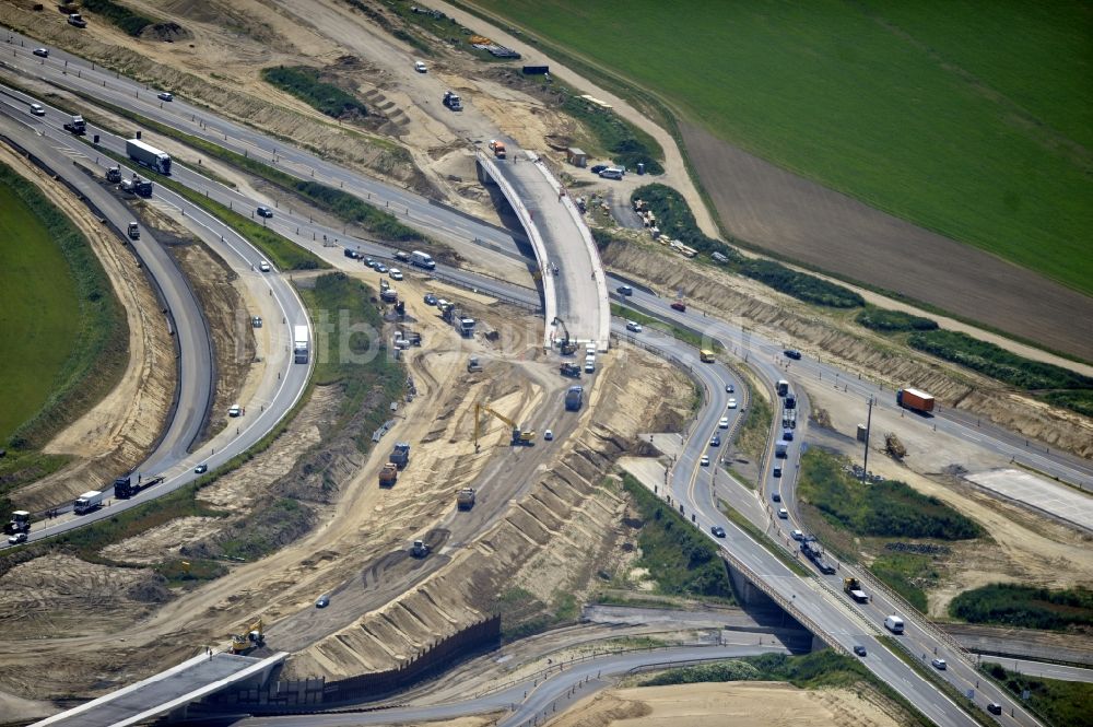 Schwanebeck von oben - Baustelle Autobahndreieck Schwanebeck bzw. Kreuz Barnim