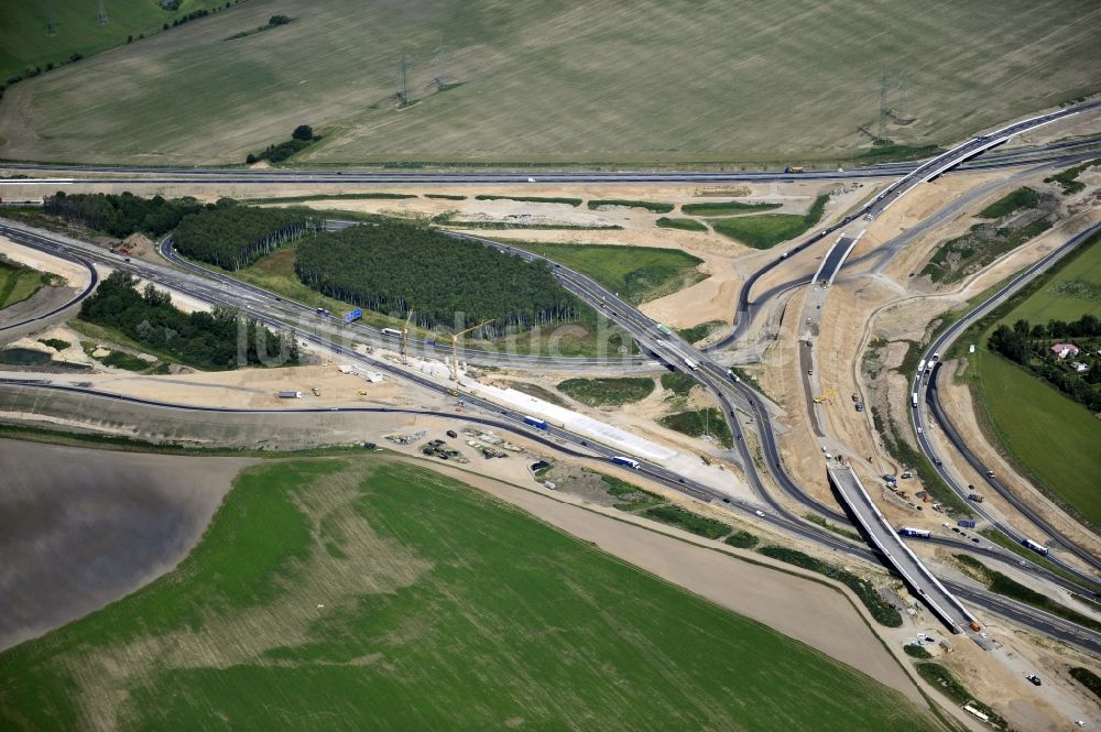 Schwanebeck aus der Vogelperspektive: Baustelle Autobahndreieck Schwanebeck bzw. Kreuz Barnim