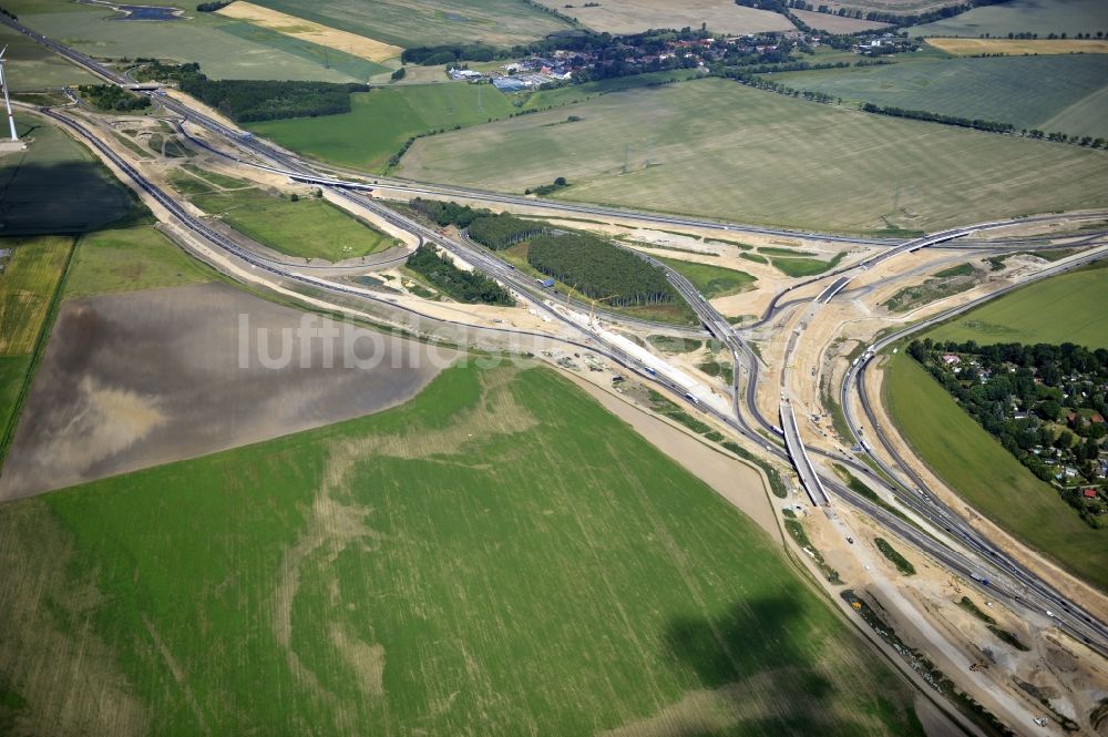 Luftbild Schwanebeck - Baustelle Autobahndreieck Schwanebeck bzw. Kreuz Barnim