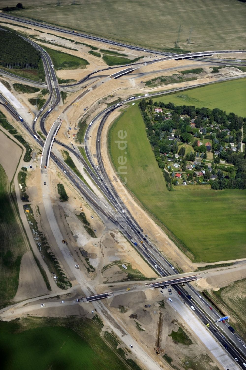 Luftaufnahme Schwanebeck - Baustelle Autobahndreieck Schwanebeck bzw. Kreuz Barnim