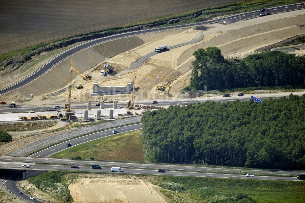 Schwanebeck von oben - Baustelle Autobahndreieck Schwanebeck bzw. Kreuz Barnim