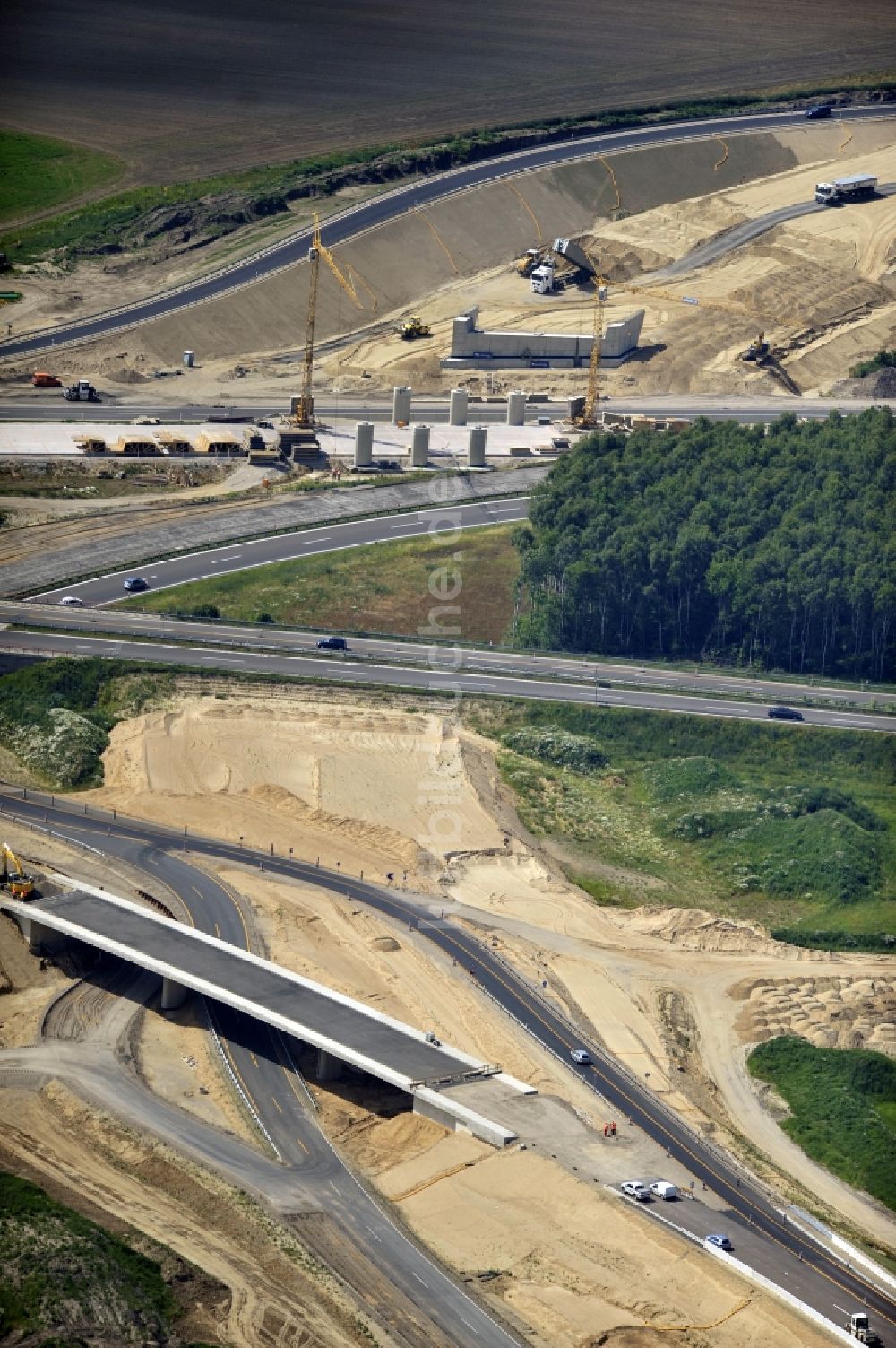 Schwanebeck aus der Vogelperspektive: Baustelle Autobahndreieck Schwanebeck bzw. Kreuz Barnim