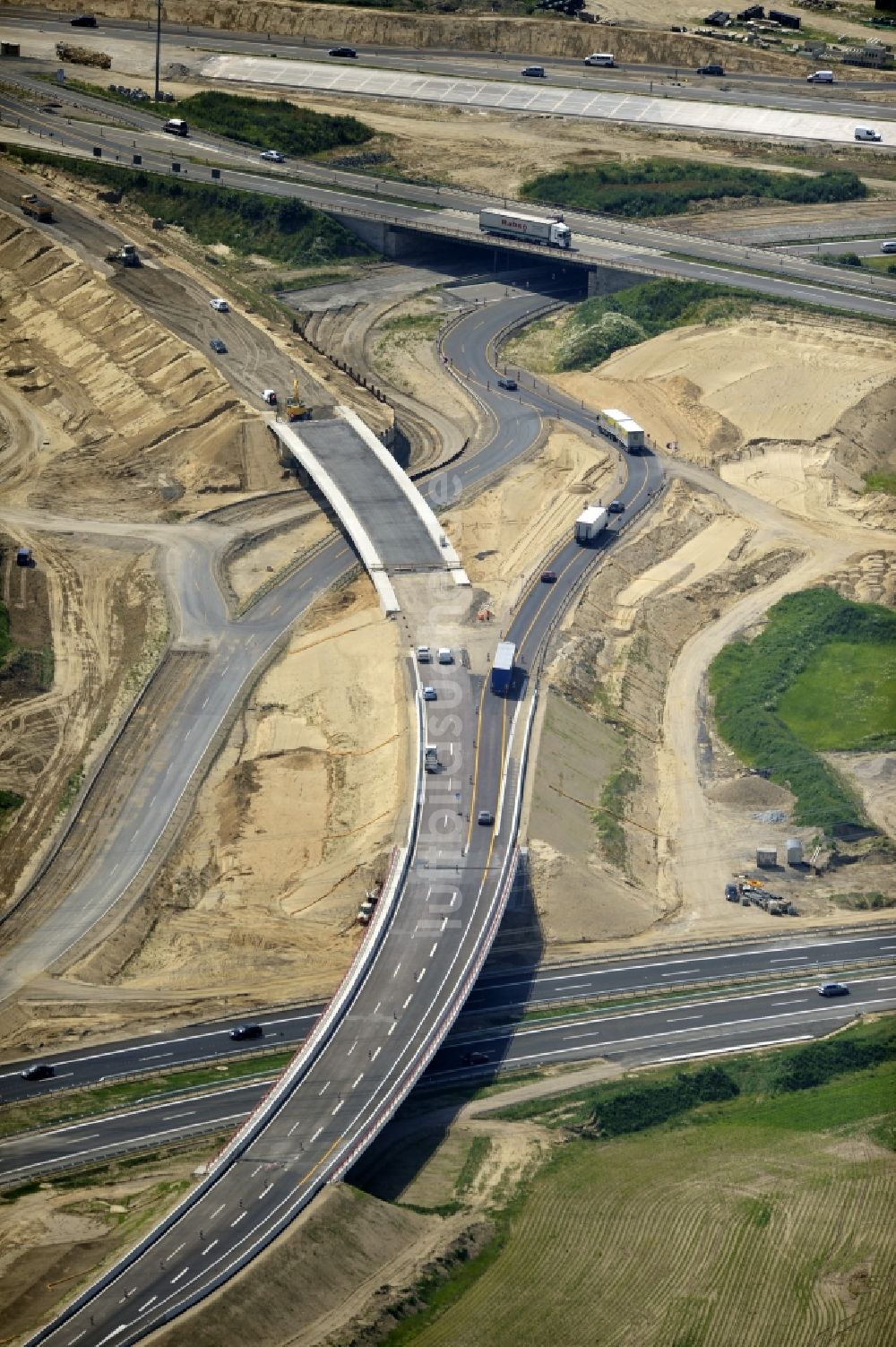 Luftaufnahme Schwanebeck - Baustelle Autobahndreieck Schwanebeck bzw. Kreuz Barnim