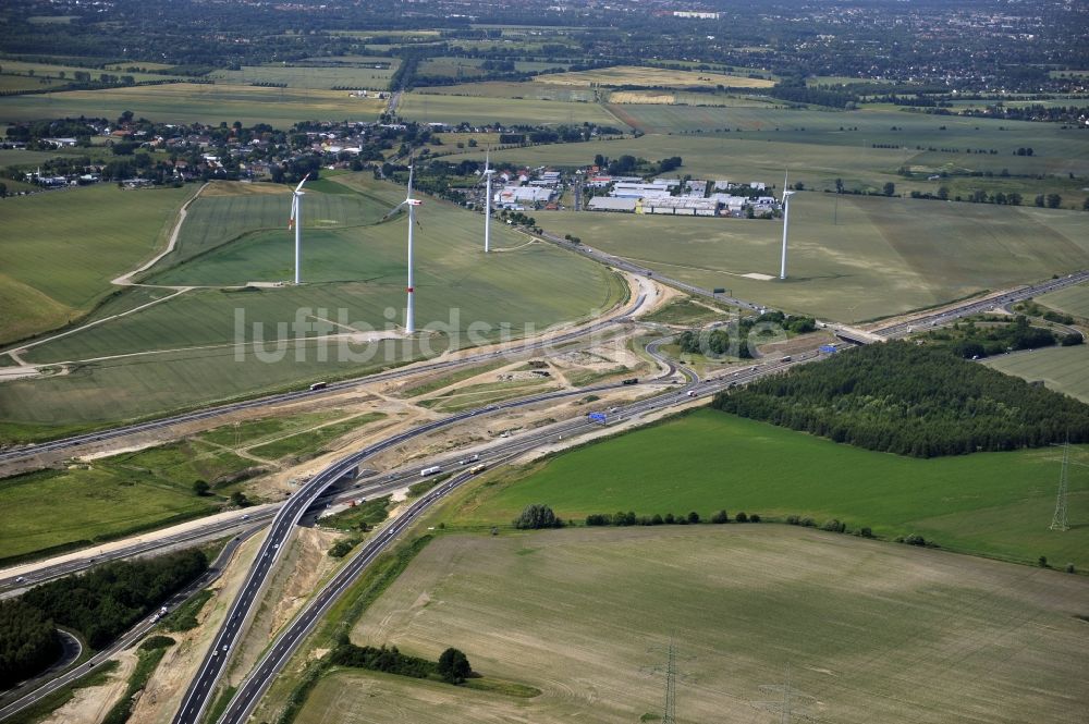 Schwanebeck von oben - Baustelle Autobahndreieck Schwanebeck bzw. Kreuz Barnim