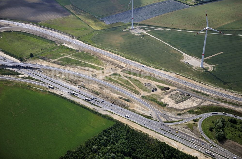 Luftaufnahme Schwanebeck - Baustelle Autobahndreieck Schwanebeck bzw. Kreuz Barnim