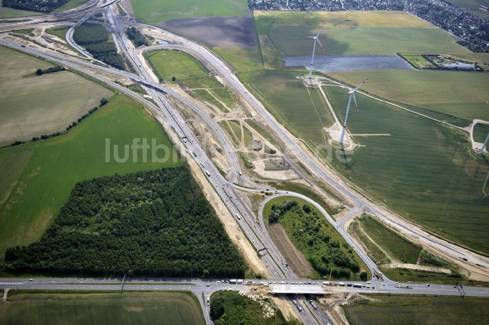 Schwanebeck von oben - Baustelle Autobahndreieck Schwanebeck bzw. Kreuz Barnim