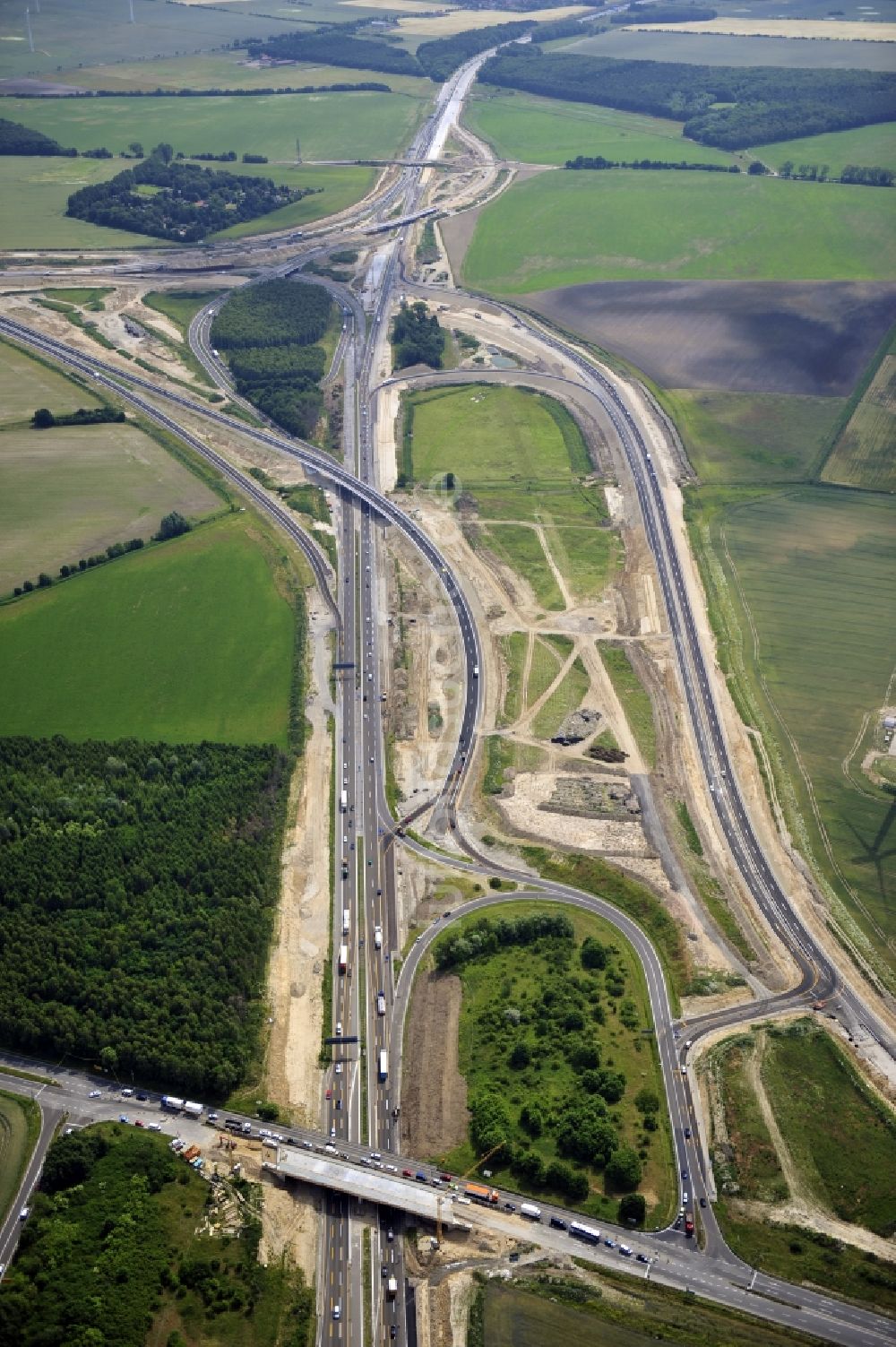 Schwanebeck aus der Vogelperspektive: Baustelle Autobahndreieck Schwanebeck bzw. Kreuz Barnim