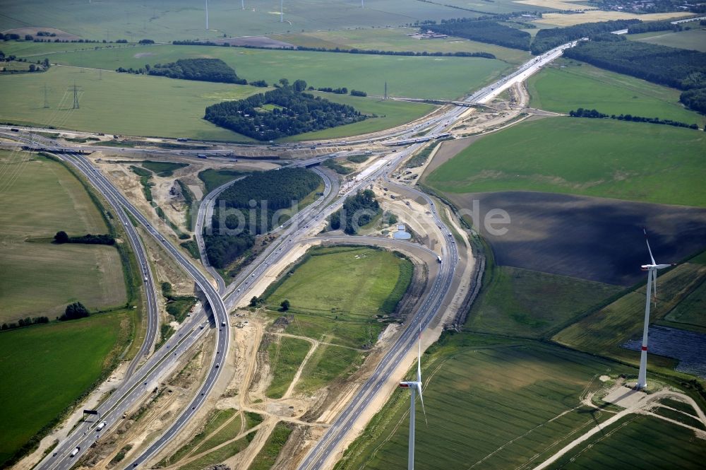 Luftaufnahme Schwanebeck - Baustelle Autobahndreieck Schwanebeck bzw. Kreuz Barnim