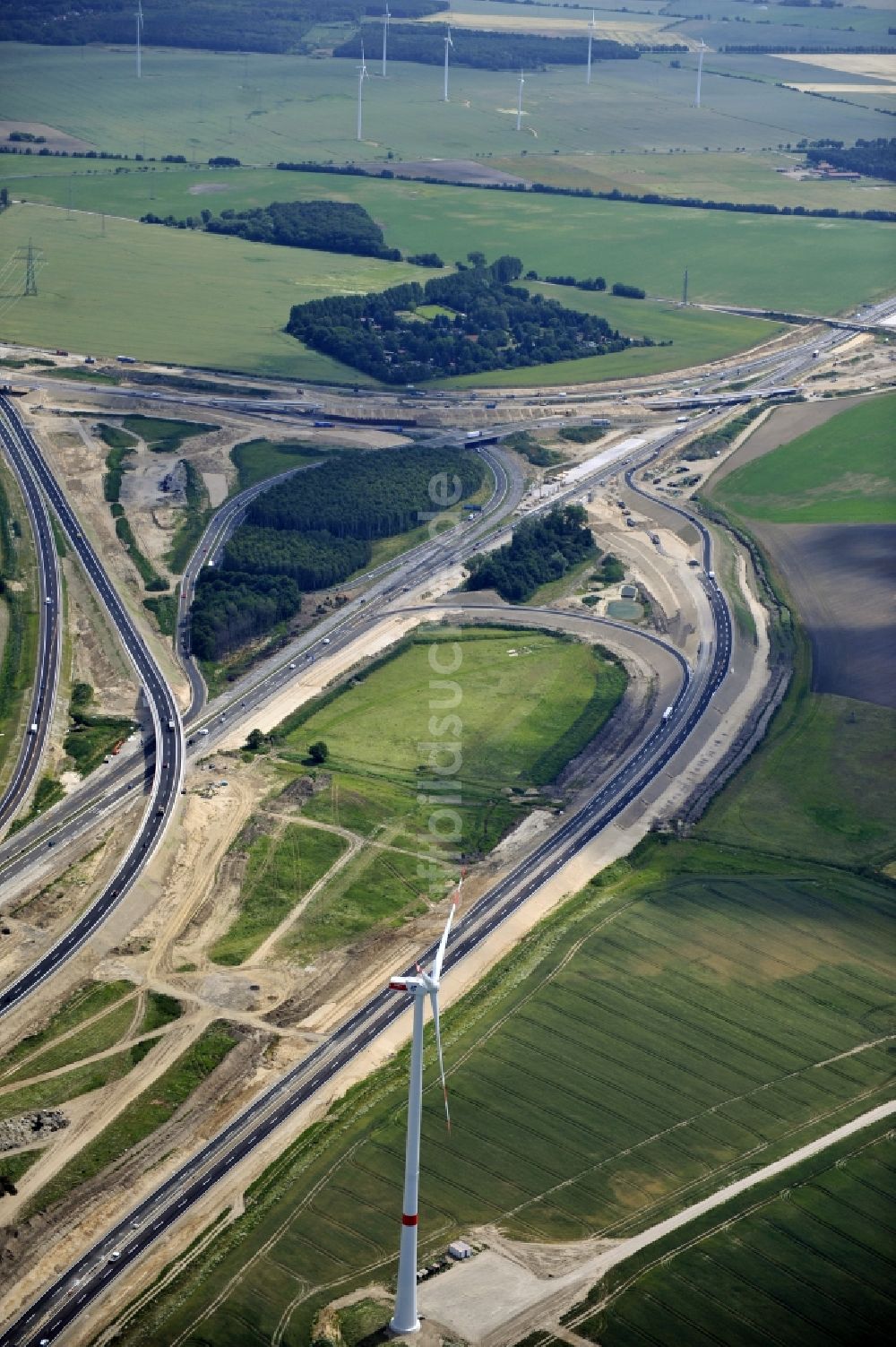 Schwanebeck von oben - Baustelle Autobahndreieck Schwanebeck bzw. Kreuz Barnim