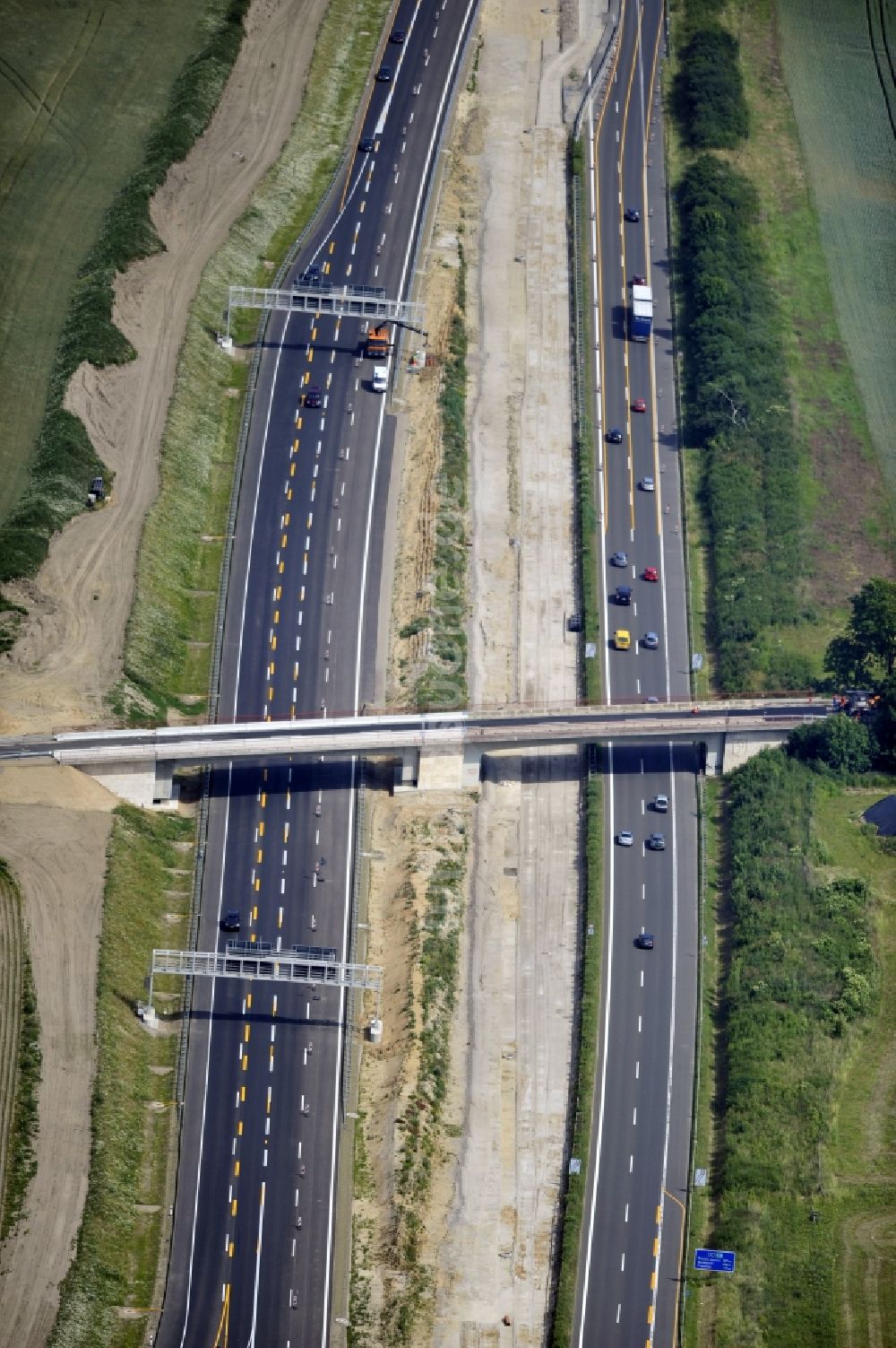 Luftaufnahme Schwanebeck - Baustelle Autobahndreieck Schwanebeck bzw. Kreuz Barnim