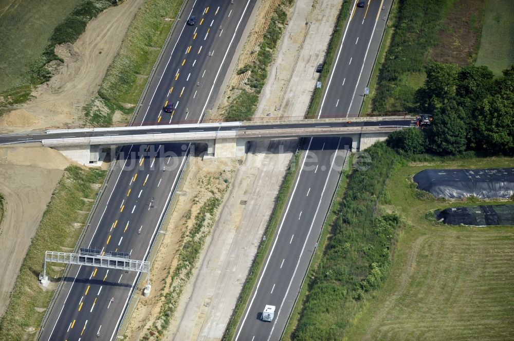 Schwanebeck von oben - Baustelle Autobahndreieck Schwanebeck bzw. Kreuz Barnim