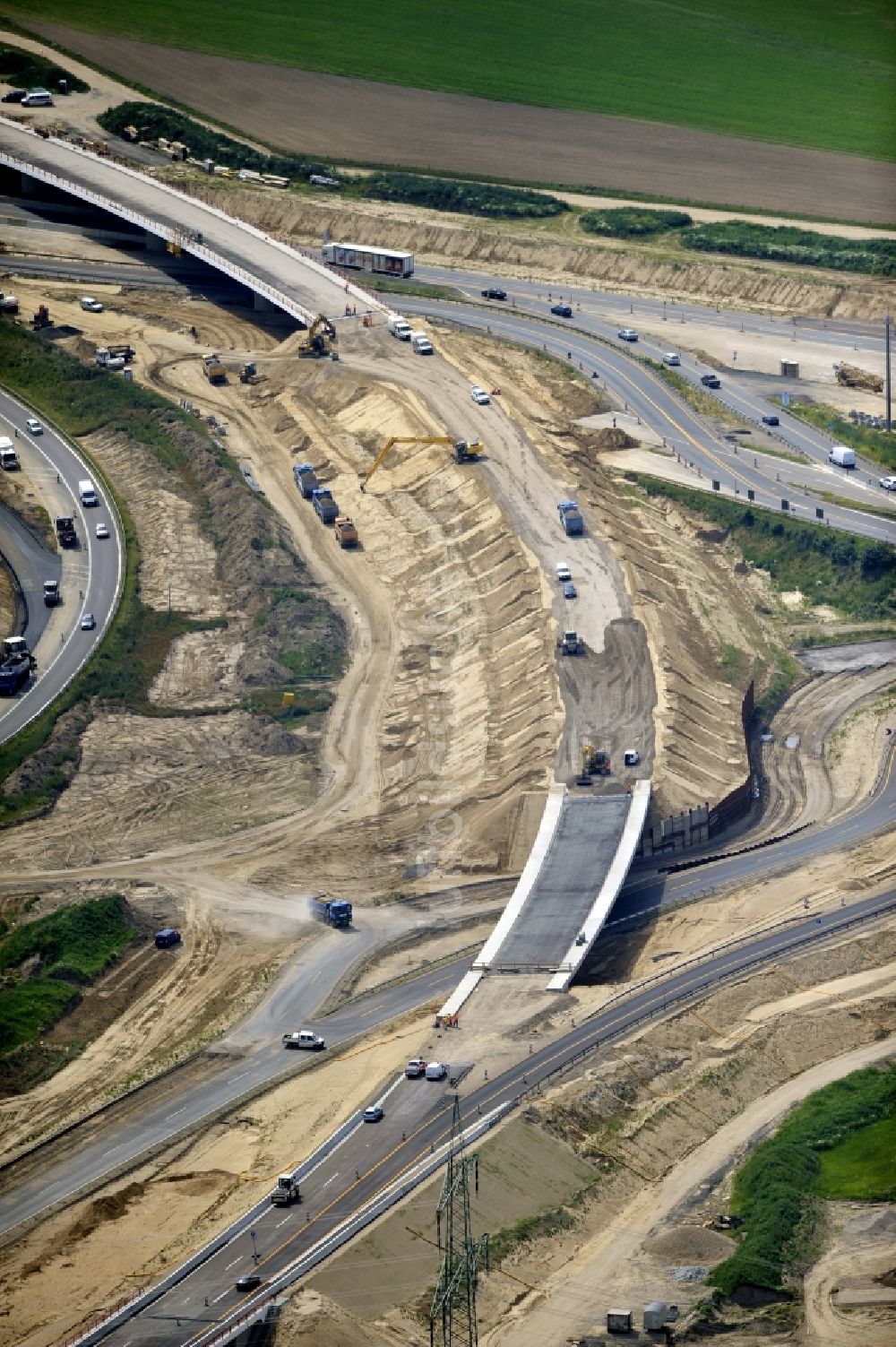 Luftaufnahme Schwanebeck - Baustelle Autobahndreieck Schwanebeck bzw. Kreuz Barnim