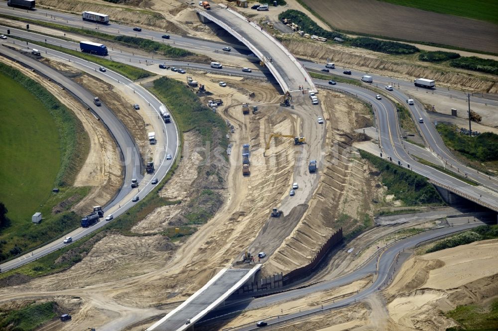 Schwanebeck von oben - Baustelle Autobahndreieck Schwanebeck bzw. Kreuz Barnim