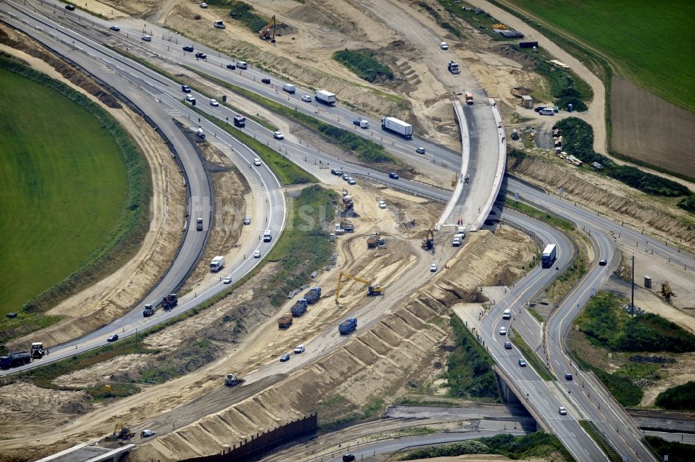 Schwanebeck aus der Vogelperspektive: Baustelle Autobahndreieck Schwanebeck bzw. Kreuz Barnim