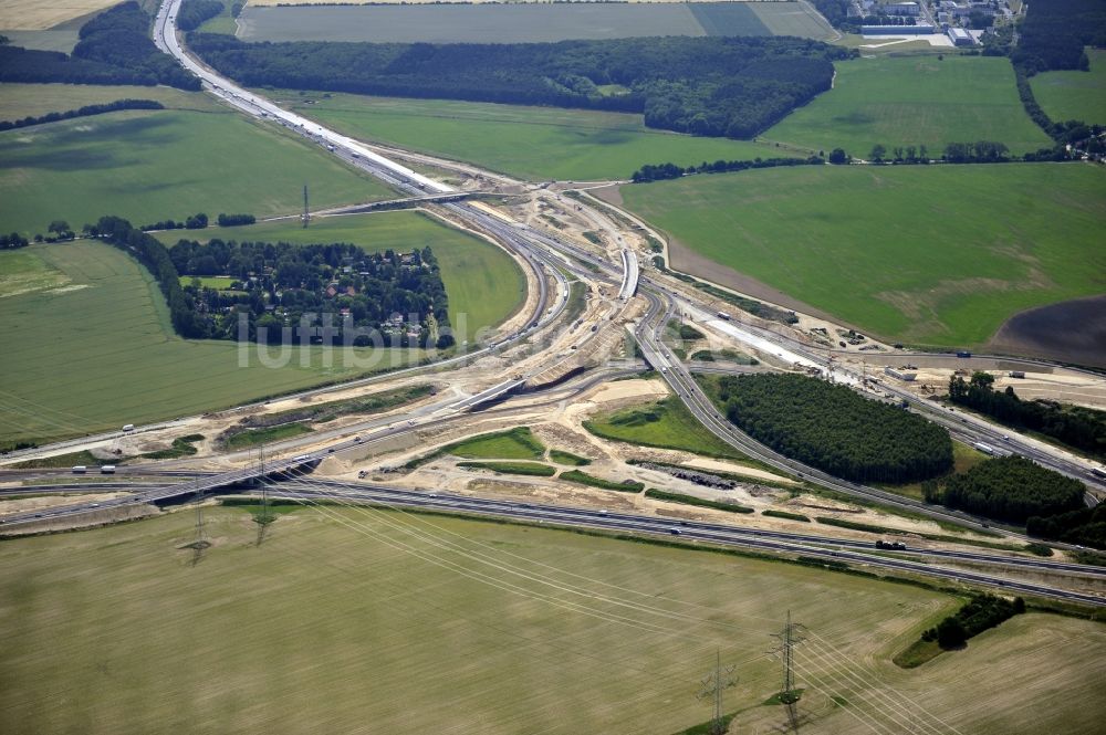 Luftaufnahme Schwanebeck - Baustelle Autobahndreieck Schwanebeck bzw. Kreuz Barnim