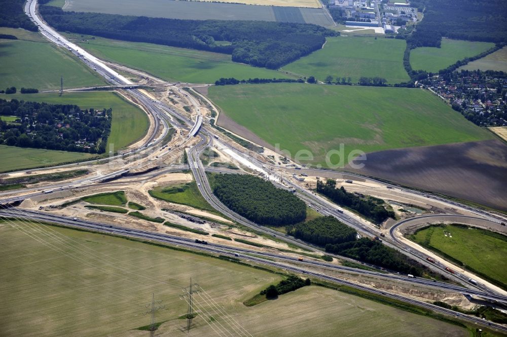 Schwanebeck von oben - Baustelle Autobahndreieck Schwanebeck bzw. Kreuz Barnim