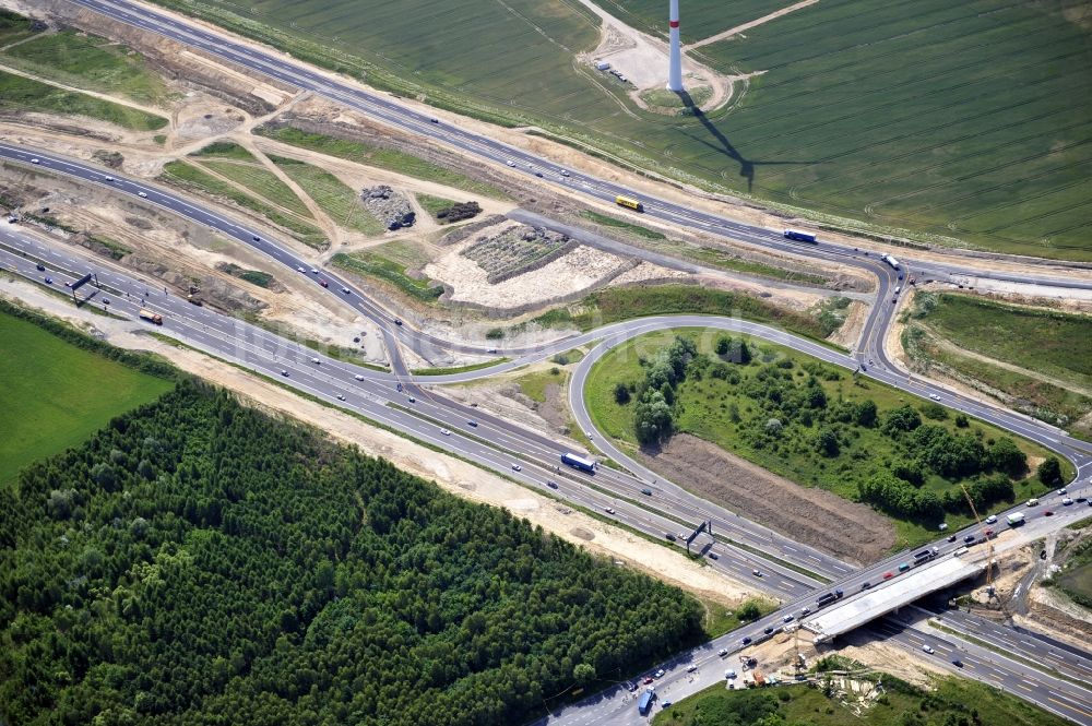 Schwanebeck aus der Vogelperspektive: Baustelle Autobahndreieck Schwanebeck bzw. Kreuz Barnim