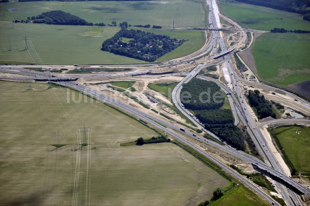 Luftbild Schwanebeck - Baustelle Autobahndreieck Schwanebeck bzw. Kreuz Barnim