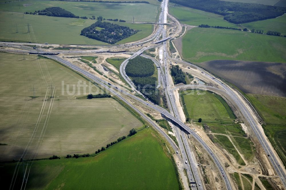 Luftaufnahme Schwanebeck - Baustelle Autobahndreieck Schwanebeck bzw. Kreuz Barnim