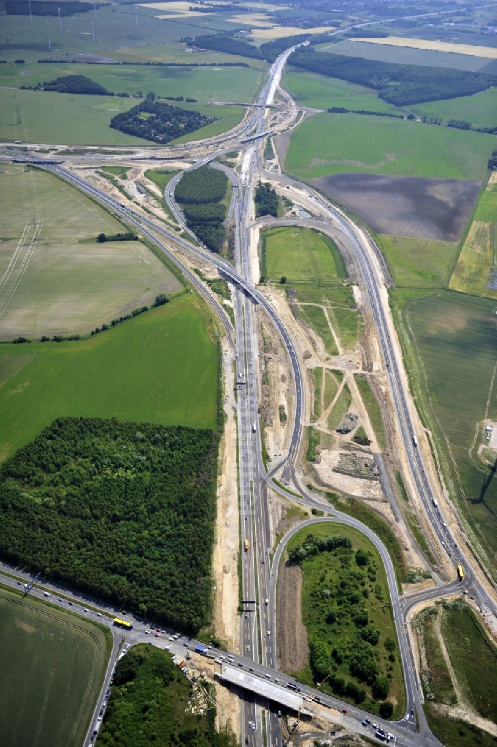 Schwanebeck von oben - Baustelle Autobahndreieck Schwanebeck bzw. Kreuz Barnim