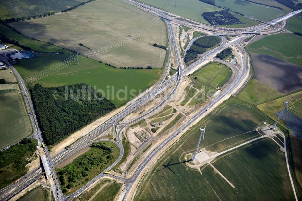 Luftbild Schwanebeck - Baustelle Autobahndreieck Schwanebeck bzw. Kreuz Barnim