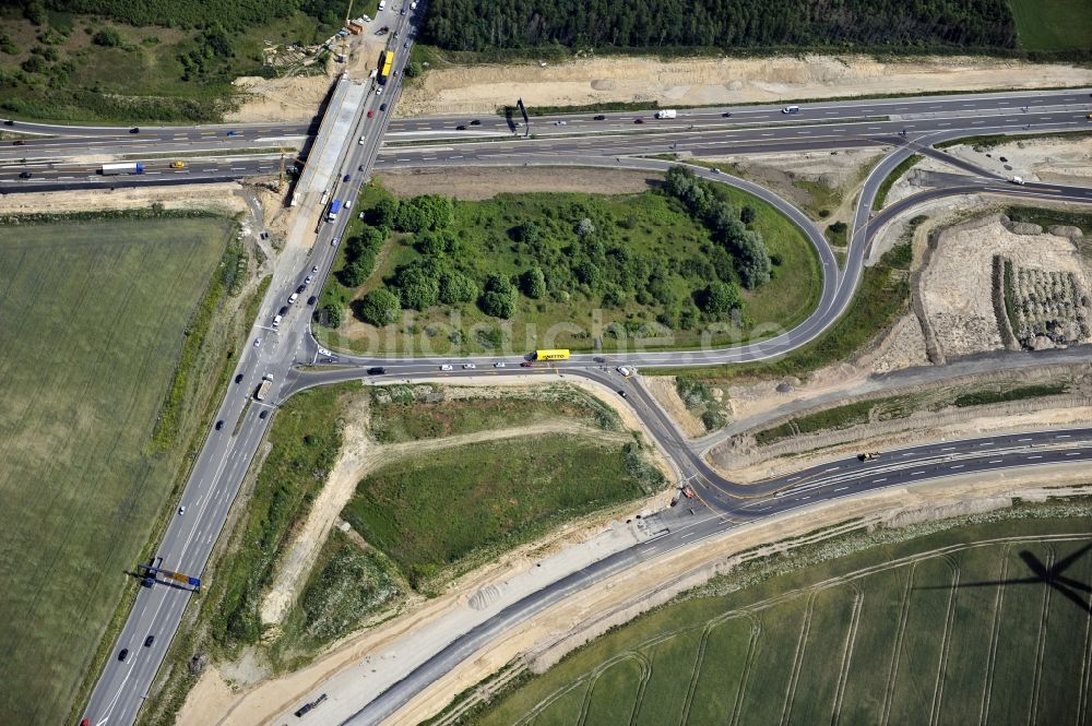 Luftaufnahme Schwanebeck - Baustelle Autobahndreieck Schwanebeck bzw. Kreuz Barnim