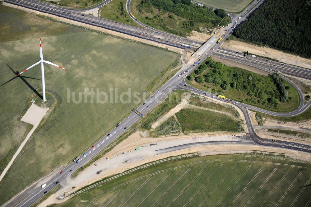 Schwanebeck von oben - Baustelle Autobahndreieck Schwanebeck bzw. Kreuz Barnim