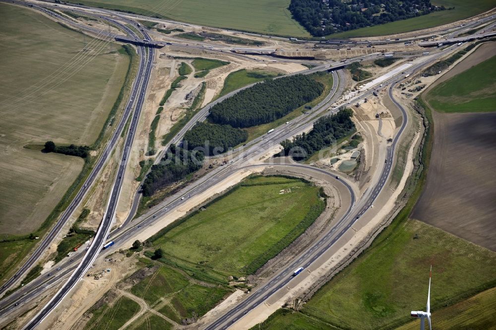 Schwanebeck aus der Vogelperspektive: Baustelle Autobahndreieck Schwanebeck bzw. Kreuz Barnim