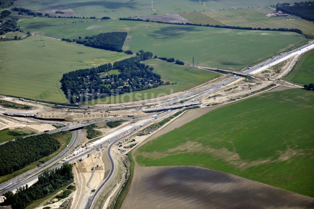 Luftbild Schwanebeck - Baustelle Autobahndreieck Schwanebeck bzw. Kreuz Barnim