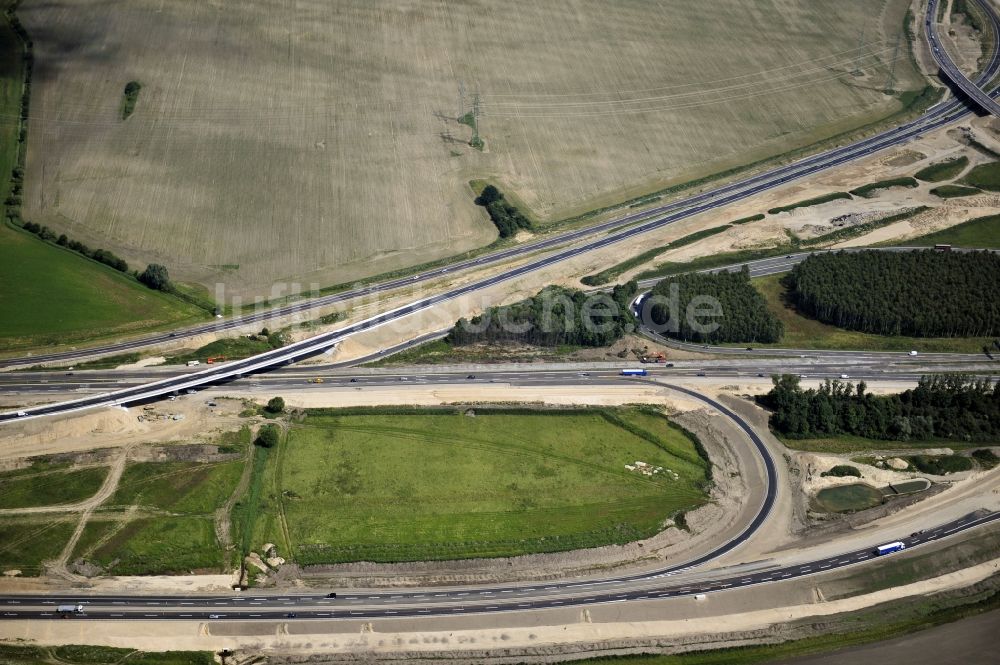 Luftaufnahme Schwanebeck - Baustelle Autobahndreieck Schwanebeck bzw. Kreuz Barnim