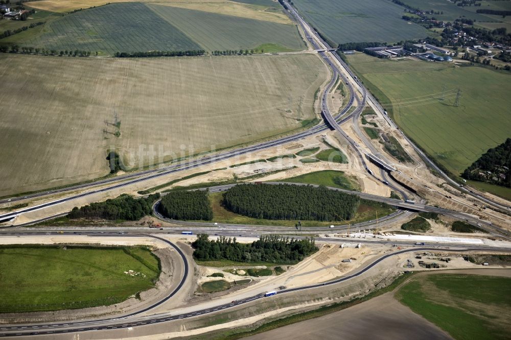 Schwanebeck von oben - Baustelle Autobahndreieck Schwanebeck bzw. Kreuz Barnim