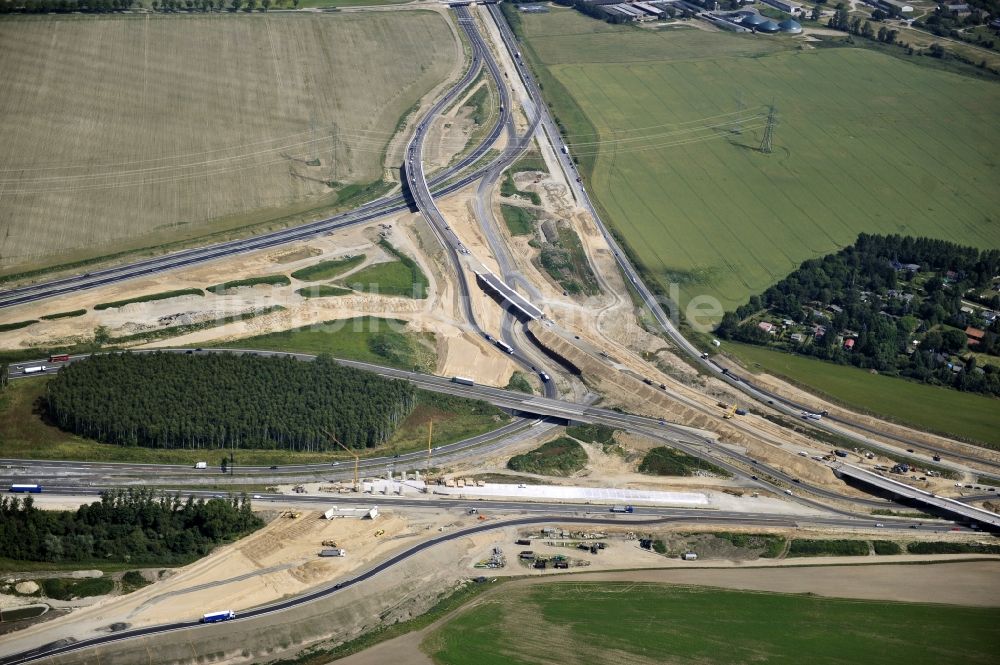 Schwanebeck aus der Vogelperspektive: Baustelle Autobahndreieck Schwanebeck bzw. Kreuz Barnim