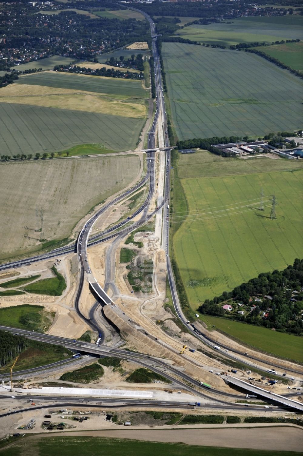 Luftbild Schwanebeck - Baustelle Autobahndreieck Schwanebeck bzw. Kreuz Barnim